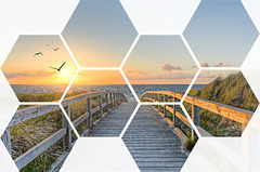 Foto hexagons meerluik