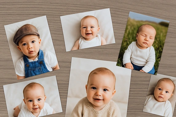 Babyfotos machen fast ein Fünftel aller Abzüge aus – gestochen scharf und naturgetreu bei Fotogeschenk gedruckt.