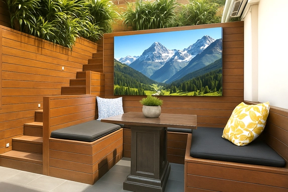 Mit einer Outdoor-Leinwand auf einem Rahmen können Sie noch viele Jahre lang Ihren einzigartigen Urlaub genießen.