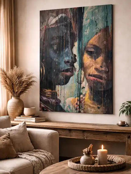 Foto auf Ayousholz sorgt für eine warme und moderne Ausstrahlung im Innenraum.