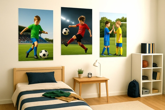 Ein Fußballfoto als Poster ist für ein Jungenzimmer immer schön!