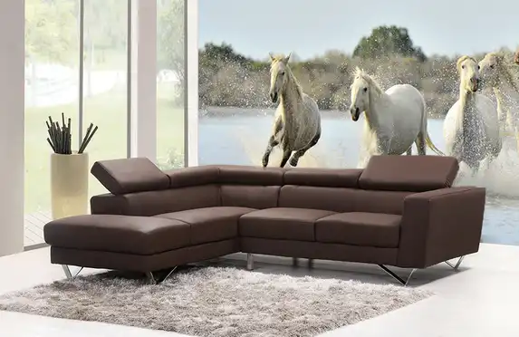 Fototapete mit Pferdeherde in der Brandung.