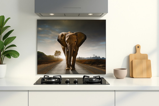 Aluminium keukenspatscherm met foto